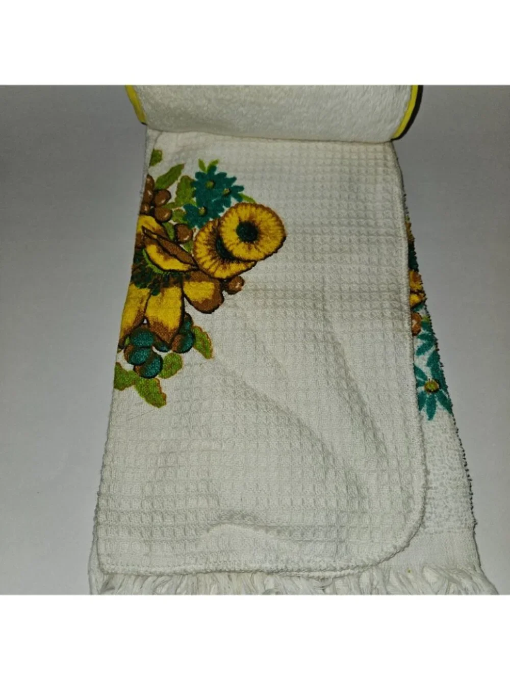 VTG NOS Riegel Kitchen Fashion Ensemble Flower Towel Dish Cloth Pot Holder Set